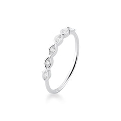 Wholesale 925 Sterling Silver White Gold Twist Design Diamond Ring