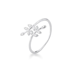 Wholesale 925 Sterling Silver Adjustable Leaf Ring