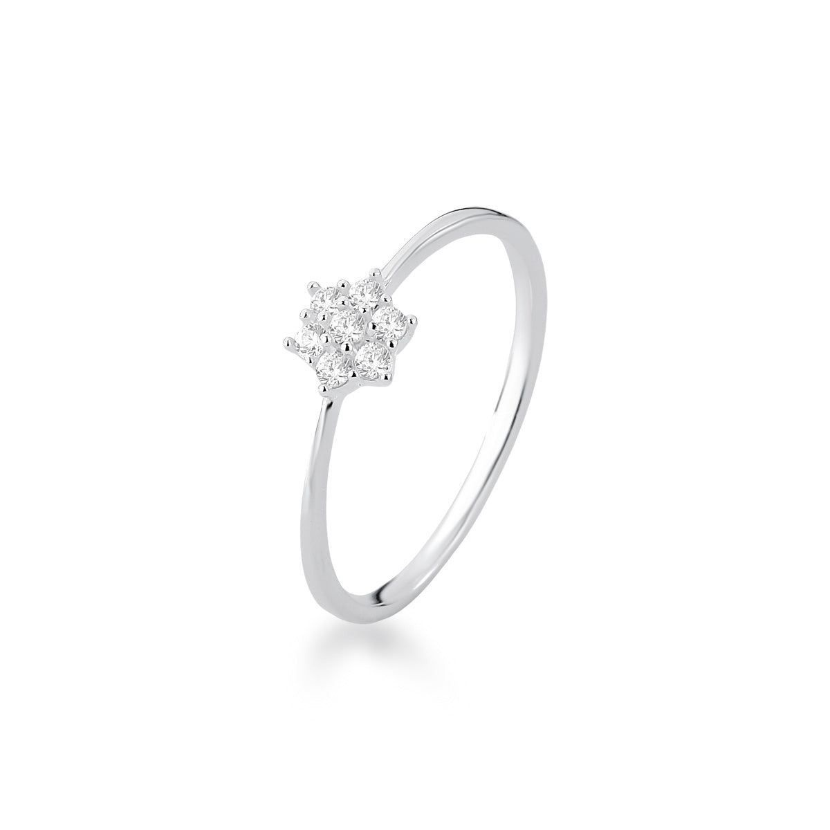 Wholesale 925 Sterling Silver Floral Cluster Diamond Ring
