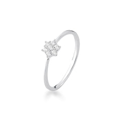 Wholesale 925 Sterling Silver Floral Cluster Diamond Ring