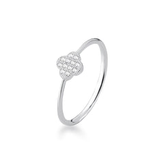 Wholesale 925 Sterling Silver Clover and Cubic Zirconia Ring