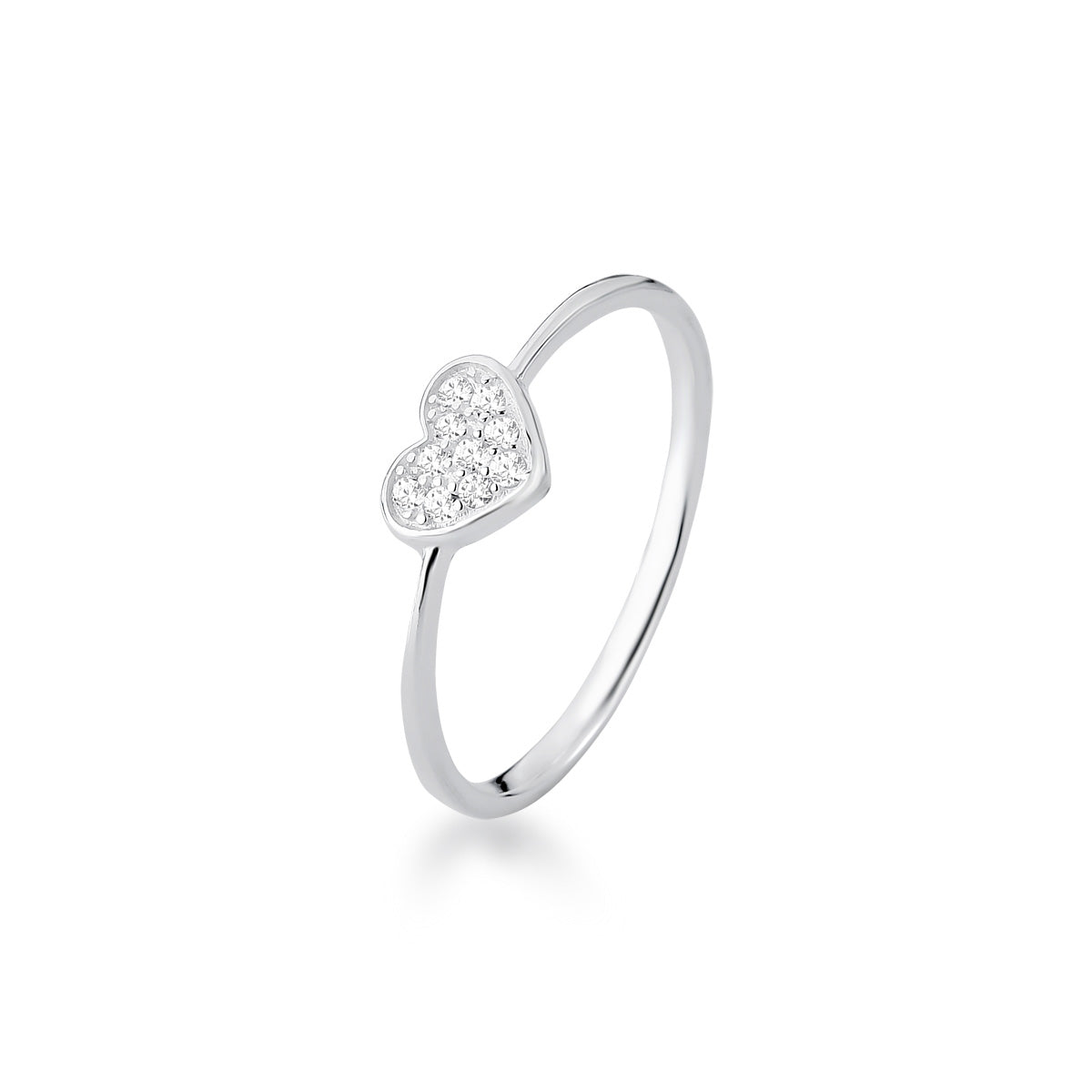 Wholesale 925 Sterling Silver Cubic Zirconia Heart Ring