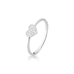 Wholesale 925 Sterling Silver Cubic Zirconia Heart Ring