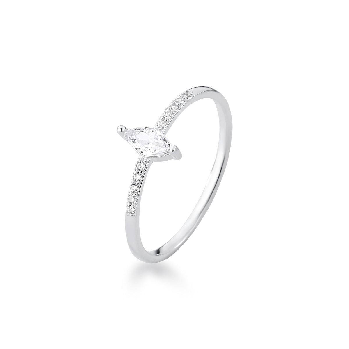 Wholesale 925 Sterling Silver Marquise Cut Cubic Zirconia Engagement Ring