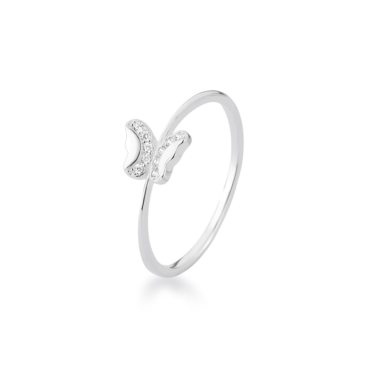 Wholesale 925 Sterling Silver Double Layer Butterfly Ring with Adjustable Band