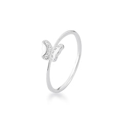 Wholesale 925 Sterling Silver Double Layer Butterfly Ring with Adjustable Band