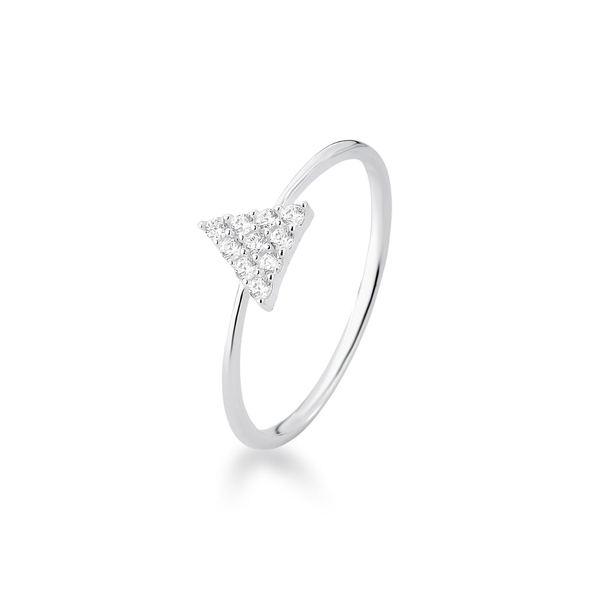 Wholesale 925 Sterling Silver Triangle Cubic Zirconia Ring