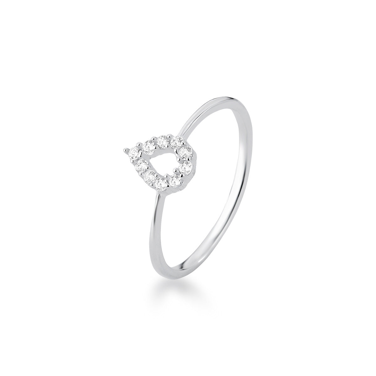Sparkling Embrace: Wholesale 925 Sterling Silver Open Tear Drop zirconia Ring